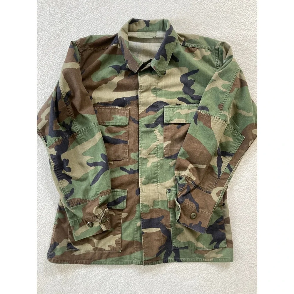 Military Mens Combat Coat Medium Regular Green Woodland Camouflage Field Jacket - Picture 1 of 16